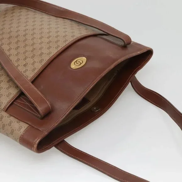GUCCI Micro GG Supreme Tote Bag PVC Beige Gold 002 37 0035 Auth ep10439 - Picture 7 of 15
